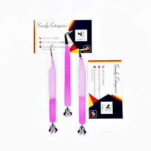 Pince à cils Somofy Enterprises rose en acier inoxydable, pointe lisse, prise en main parfaite, longueur 10 mm, ensemble de précision, logo personnalisé pour entreprise - Product Image 5
