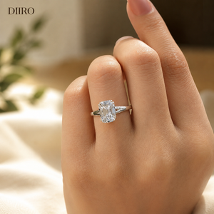 Anillo de Compromiso de Oro Amarillo de 14K con Doble Corona de Diamantes y Halo Oculto de Moissanita - Product Image 5