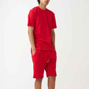 Customized Logo Design Printed T-Shirt Shorts <b>Set</b> Factory-Made Summer Wear for Men Solid Color Hip Hop Terry Cotton Material - Product Image 6