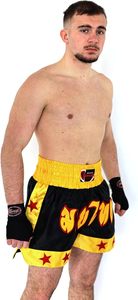 กางเกงมวยไทย MMA ยี่ห้อ Farabi Sports ผลิตจากโพลีเอสเตอร์ แห้งเร็ว ระบายอากาศได้ดี เอวยางยืด สำหรับฝึกซ้อม มีแพ็คเกจแบบกำหนดเองได้ - Product Image 2