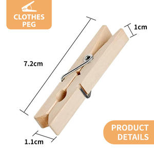 Pinzas de Madera para Ropa, Pinzas de Madera Natural para Lavandería, Pinzas para Secar Ropa, Pinzas Tipo Gancho para Ropa, Uso en Cocina y Hogar - Product Image 2