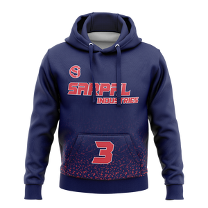 Sweat-shirt à capuche pour homme de qualité supérieure, bleu marine, imprimé lettres, style hip-hop, sportif, pour la course à pied - Product Image 1