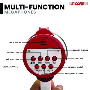Megafono da 30W con Altoparlante a Tromba, Portata di 800 Iarde, Sirena Potente, Amplificatore Vocale, Attrezzatura Portatile per Sicurezza e Sopravvivenza - Product Image 5