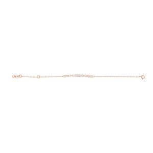 Elegante Brazalete de Cadena en Oro Rosa con Diamantes Baguette en Engaste de Canal, Diseño Minimalista, Joyería para Uso Diario de Mujer - Product Image 2