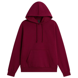 Sweat-shirt à capuche noir pour femme, manches longues, poche avant, en polaire unie, style décontracté - Product Image 5
