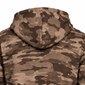 Brown <b>Camo</b> Pullover Hoodie Men Custom Camouflage Printed Fleece Sweatshirt Kangaroo Pocket Long Sleeve Casual Outdoor Hooded <b>Top</b> - Product Image 5