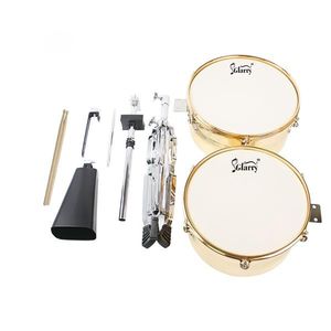 Set de Timbales Glarry de 13" y 14" con Soporte y Cencerro Color Dorado Modelo D0100HPUR6V - Product Image 4