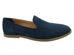 Mocassins en daim bleu marine Dlords, à enfiler, bout rond, doublure en cuir véritable, semelle extérieure en TPR, semelle intermédiaire en EVA, légers, toutes saisons, confortables - Product Image 1