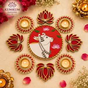 Juego de Rangoli de Moda con Portavelas para Velas de Té, Decoración para Bodas Indias, Diwali, Ganesh Chaturthi, Recuerdos Festivos, Regalo de Agradecimiento, Decoración para el Hogar - Product Image 1
