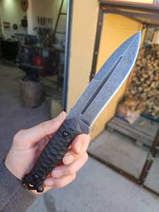 Drop Point Kitchen Cooking Knife Damascus <b>Steel</b> Blade Wood Handle Straight Edge Industrial Grade <b>Quick</b>-Change Blade Dual Blades - Product Image 1
