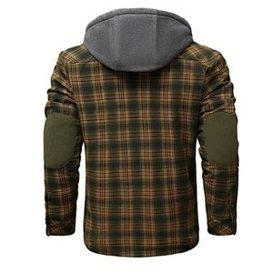 Customizable Men's Hooded Front Logo Soft <b>Flannel</b> <b>Jacket</b> Loose Fit Casual Breathable Knitted - Product Image 3