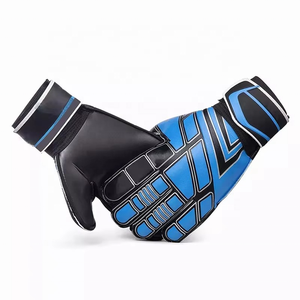 ถุงมือผู้รักษาประตูฟุตบอลแบบกำหนดเอง สีส้มและสีดำ ลายนูนเยอรมัน ทำจากยางลาเท็กซ์ พร้อมสายรัดลาเท็กซ์ ฝ่ามือแบบเรียบ - Product Image 4
