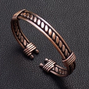 Brazalete de Cobre Martillado Hecho a Mano |   Pulsera de metal de cobre puro |   Fabricante de Joyería al por Mayor en India - Product Image 2