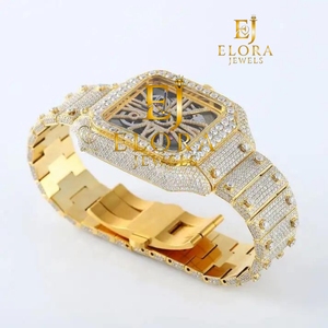 Reloj de Moda con Moissanita para Hombre, Alta Demanda, con Detalles Decorativos de Piedras Preciosas y un Estilo Elegante para la Muñeca, Disponible en la Mejor Oferta - Product Image 4