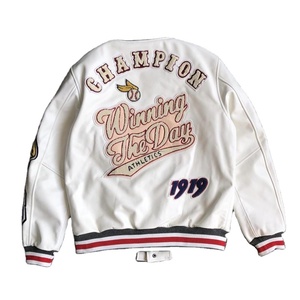 Premium Custom Private Label Unisex Bomber Jacket 100% Wool Chenile Embroidery Windproof Winter ODM OEM - Product Image 5