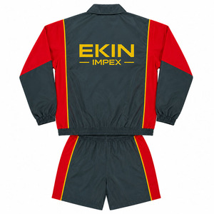 Custom Logo Men's Polyester Windbreaker <b>Jacket</b> and Shorts Set 2 Piece Retro <b>Shell</b> <b>Suit</b> Streetwear Tracksuit - Product Image 2
