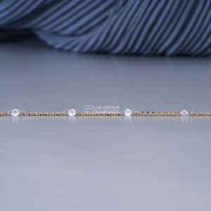 Pulsera de Lujo de Oro Amarillo de 14K con Moissanita de Corte Redondo para Mujer, 0.52ct, 5 Piedras, Regalo de Joyería para Aniversario - Product Image 5