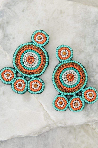 Bead-Encrusted Embroidered <b>Earrings</b> for Gifting Beaded <b>Drop</b> <b>Earrings</b> Fashion Accessories by MD HANDICRAFTS - Product Image 2