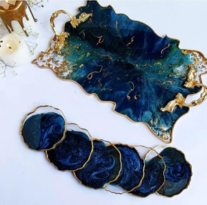 Plateau à bijoux élégant vintage fait main en résine, décoratif avec nœud, organisateur de bagues et colliers, rangement cosmétique pour coiffeuse, personnalisable pour la maison - Product Image 5