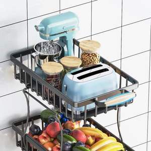 Carrito de Almacenamiento de Cocina de 5 Niveles con Cestas Organizadoras de Alambre, Cesta para Frutas y Verduras, Carrito Utilitario con Ruedas - Product Image 3