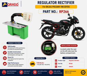 Régulateur de tension/Redresseur vert Bajaj Pulsar 150 180 DTSI, qualité export pour pièces détachées de deux-roues, Inde, Orado - Product Image 3