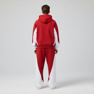 Survêtement Homme Confortable à Capuche Coupe Droite Imprimé Personnalisé 100% Coton Bicolore Style Streetwear Vente en Gros - Product Image 2