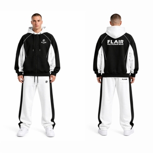 Conjunto Deportivo Urbano de Lujo en Contraste – Conjunto de Dos Piezas de Felpa de Algodón Grueso - Product Image 1