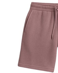 Men Dull Mauve <b>Fleece</b> <b>Shorts</b> Soft Polyester Blend Elastic Waist Eco-Friendly Sustainable Casual Lounge Gym Pants Custom Logo OEM - Product Image 4