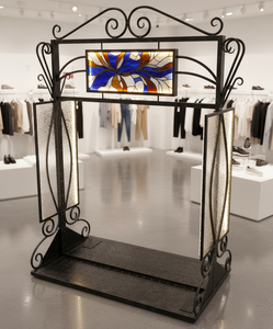 Modern Freestanding Adjustable Metal Garment Rack LED <b>Lighting</b> Powder Coated Light Weight Display Stand for Apparel Retail Store - Product Image 2