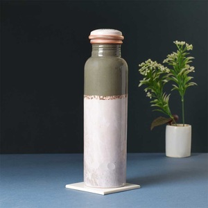 Bouteille en cuivre émaillé indien simple avec bouchon anti-fuite – Vente en gros - Product Image 4
