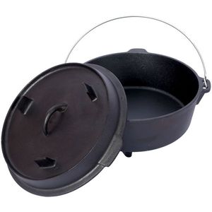 Pre-Seasoned Cast Iron Dutch Oven with Skillet Lid Outdoor Camping Deep Pot for Fireplace Cooking BBQ Baking Campfire - Product Image 6