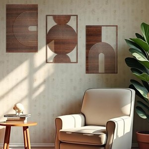 Sculpture géométrique abstraite minimaliste en bois, fabriquée à la main, ensemble de sculptures pour table, décoration d'intérieur, vente en gros par Aqdus Saleem - Product Image 4