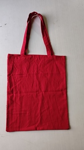 Whole Sale Solid <b>Red</b> Color Cotton Tote <b>Bag</b> Lightweight Durable Summer Vintage Beach Travel Shopping Shoulder Casual Eco - Product Image 2