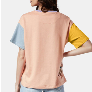 Camiseta de Manga Corta para Mujer, Cuello Redondo, Corte Regular, de Lana, Personalizada, con Estampado de Rayas, Ecológica, Impresa con Serigrafía - Product Image 3