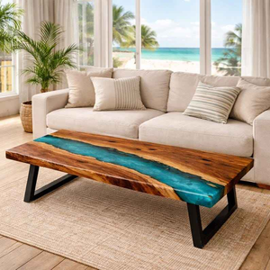 ท็อปโต๊ะเรซิ่นใสลายไม้วอลนัทจีนและไม้ฮิคกอรี่สำหรับธุรกิจขายส่งในครัว - Product Image 5