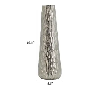 Vase de sol en céramique moderne Art Déco, design côtelé fait main, finition dorée, pot de plante décoratif pour l'intérieur/l'extérieur, pour la maison - Product Image 5