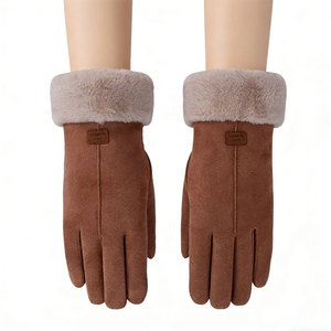 Gants en laine unie pour femmes, vente en gros |   Gants décontractés tricotés chauds pour l'hiver, longueur poignet |   Logo personnalisé OEM et ODM - Product Image 3