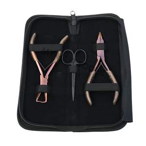 Home & Travel Hair Extension Tools Kit with Rose gold Micro link Crimper <b>Plier</b> Bead Removal <b>Plier</b> Non-Slip Grip & Mini Scissors - Product Image 6