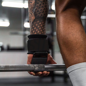 Heavy Duty Neoprene Weightlifting Hooks Adjustable Wrist Support <b>Straps</b> Non Slip Grip for Deadlifts Pull Ups Shrugs Gym Training - Product Image 6