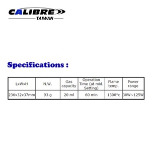 Soplete de Calor TAIWAN CALIBRE, Soldador con Capacidad de Gas de 45 ml, Temperatura de Llama de 1300 °C Diseño Ergonómico Ajustable con una Sola Mano - Product Image 5