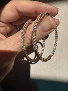 Pendientes de Aro Ovalados de Moissanita, Diseño Personalizado de Tulipán Invertido, Plata de Ley, Chapado en Oro de 14K, Joyería de Lujo - Product Image 3