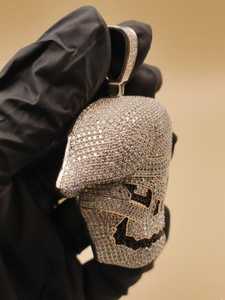 Colgante de Calavera Dvars con Incrustaciones de Diamantes, Plata de Ley 925, Joyería de Lujo Estilo Hip Hop, Rapper, Bling, Gótico, Halloween, VVS, Moissanita - Product Image 2