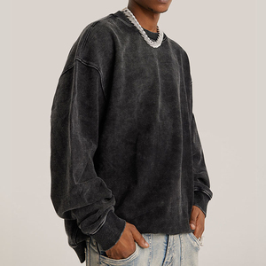 Vente en gros de sweats à capuche vintage de haute qualité, effet usé, lavage à l'acide, streetwear, logo personnalisé, 100% coton, hiver - Product Image 4