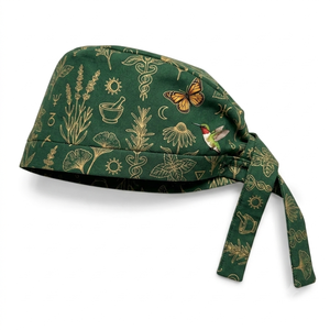 Forest Animal Printed <b>Scrub</b> <b>Cap</b> Pure Cotton Surgical Hat With Sweatband Adjustable Tie Back Unisex Nurse Working <b>Cap</b> - Product Image 3