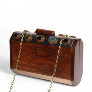 Bolso de Fiesta de Madera para Mujer, Bolso de Mano Hecho a Mano de Primera Calidad, Bolso de Noche de Madera Natural de Lujo con Acabado de Diseño Moderno - Product Image 1