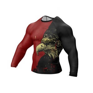 Rashguard de fitness à manches longues de haute qualité, compression MMA BJJ, séchage rapide, respirant, anti-UV, tissu imprimé par sublimation intégrale - Product Image 5