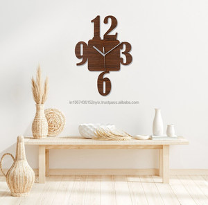 Horloge en bois de noyer de qualité supérieure avec découpe laser complexe et affichage numérique intelligent, idéale pour le salon, la cuisine ou le bureau - Product Image 5
