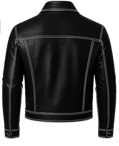 Mens Black PU Leather Breathable Eco-Friendly Winter Moto <b>Jacket</b> Streetwear Embroidered Classic Cafe Racer Casual <b>Slim</b> <b>Fit</b> - Product Image 5