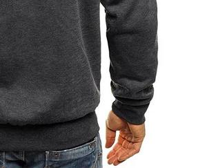 Sweat-shirt à capuche zippé pour homme, couleur unie, coupe oversize, décontracté, pour l'automne, en molleton de coton tricoté, manches longues, respirant, avec poche, 300g - Product Image 2