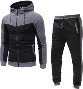 Ensemble de jogging respirant en polyester et coton pour homme, survêtement décontracté deux pièces, poids moyen 240g, vêtements de sport, vente en gros - Product Image 3